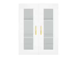 Aparador alto blanco 69,5x34x180 cm Madera contrachapada