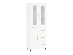 Aparador alto blanco 69,5x34x180 cm Madera contrachapada