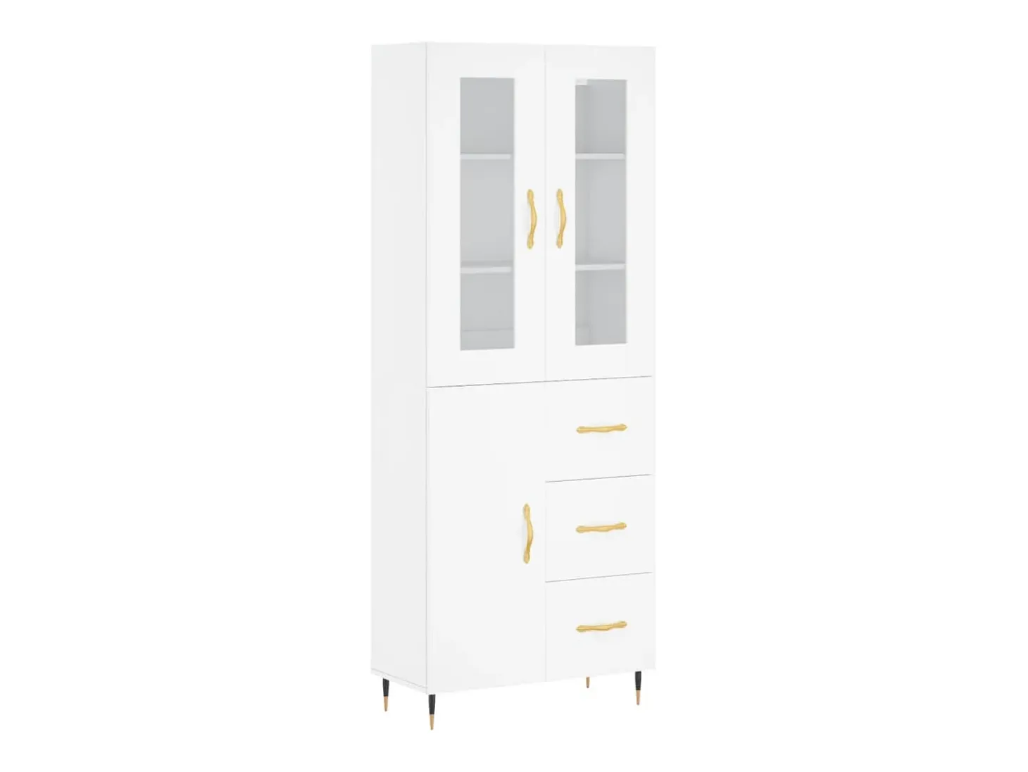 Aparador alto blanco 69,5x34x180 cm Madera contrachapada