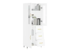 Aparador alto blanco 69,5x34x180 cm Madera contrachapada