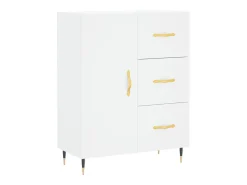 Aparador alto blanco 69,5x34x180 cm Madera contrachapada