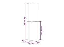 Aparador alto blanco 45x42,5x185 cm madera contrachapada