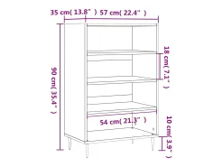 Aparador alto blanco 57x35x90 cm madera contrachapada