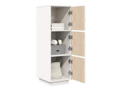 Aparador alto Blanco 34x40x108,5 cm Madera maciza de pino
