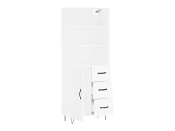 Aparador alto blanco 69,5x34x180 cm Madera contrachapada