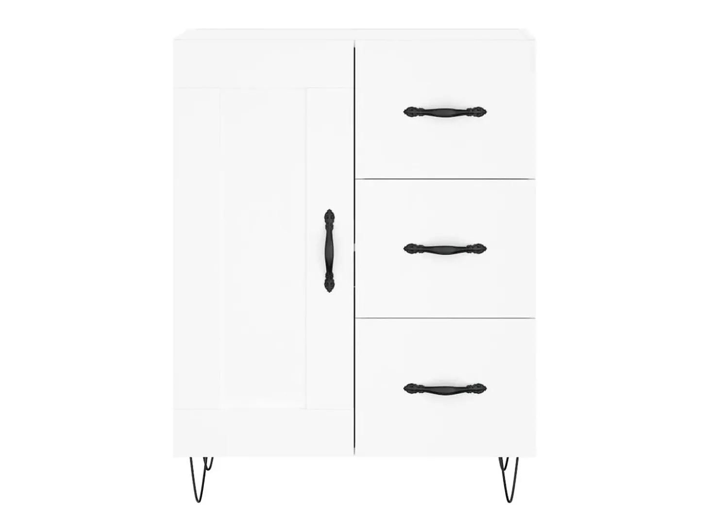 Aparador alto blanco 69,5x34x180 cm Madera contrachapada