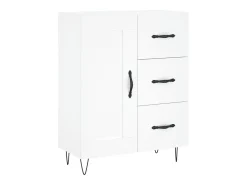 Aparador alto blanco 69,5x34x180 cm Madera contrachapada