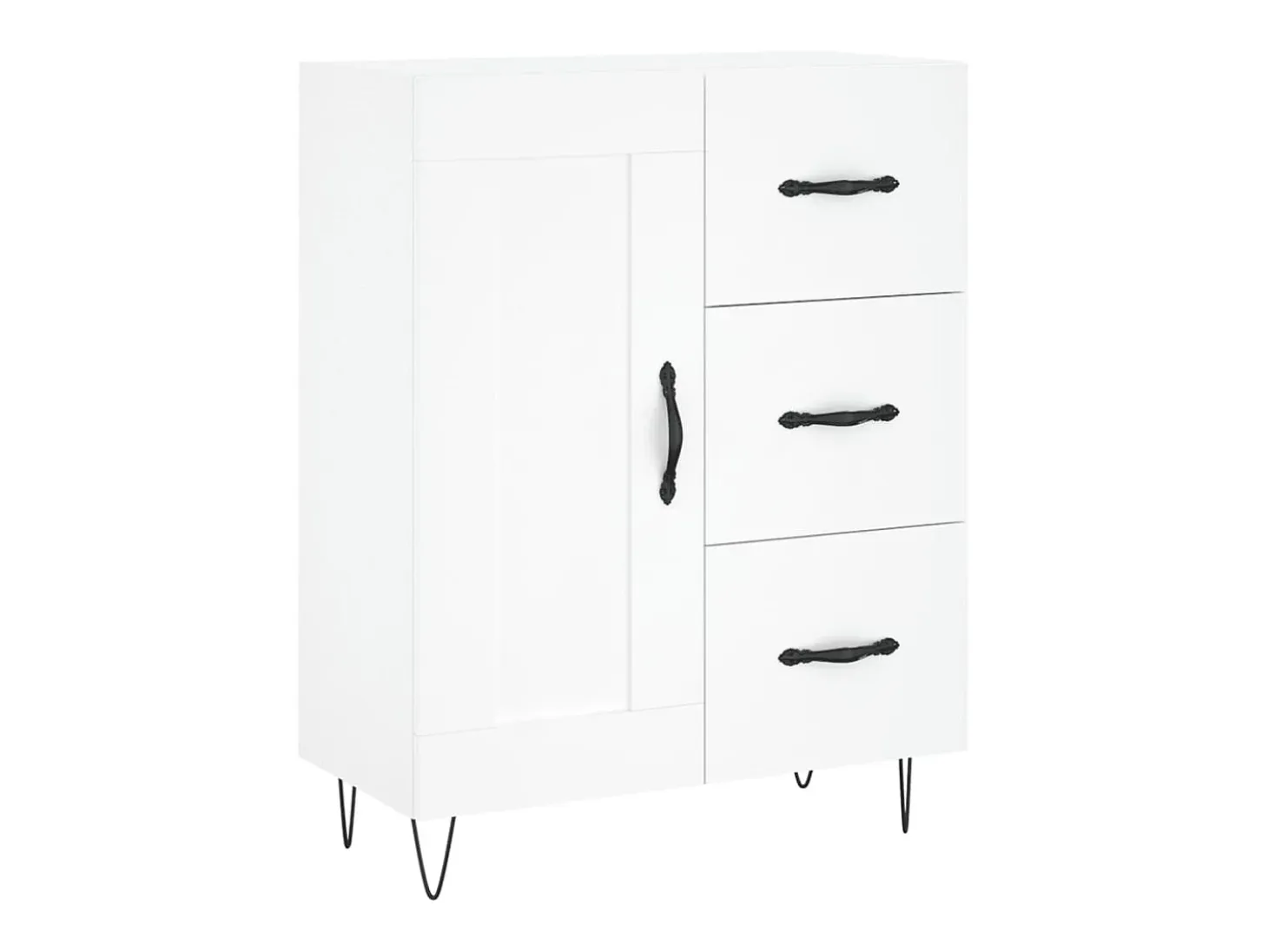 Aparador alto blanco 69,5x34x180 cm Madera contrachapada
