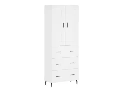 Aparador alto blanco 69,5x34x180 cm Madera contrachapada