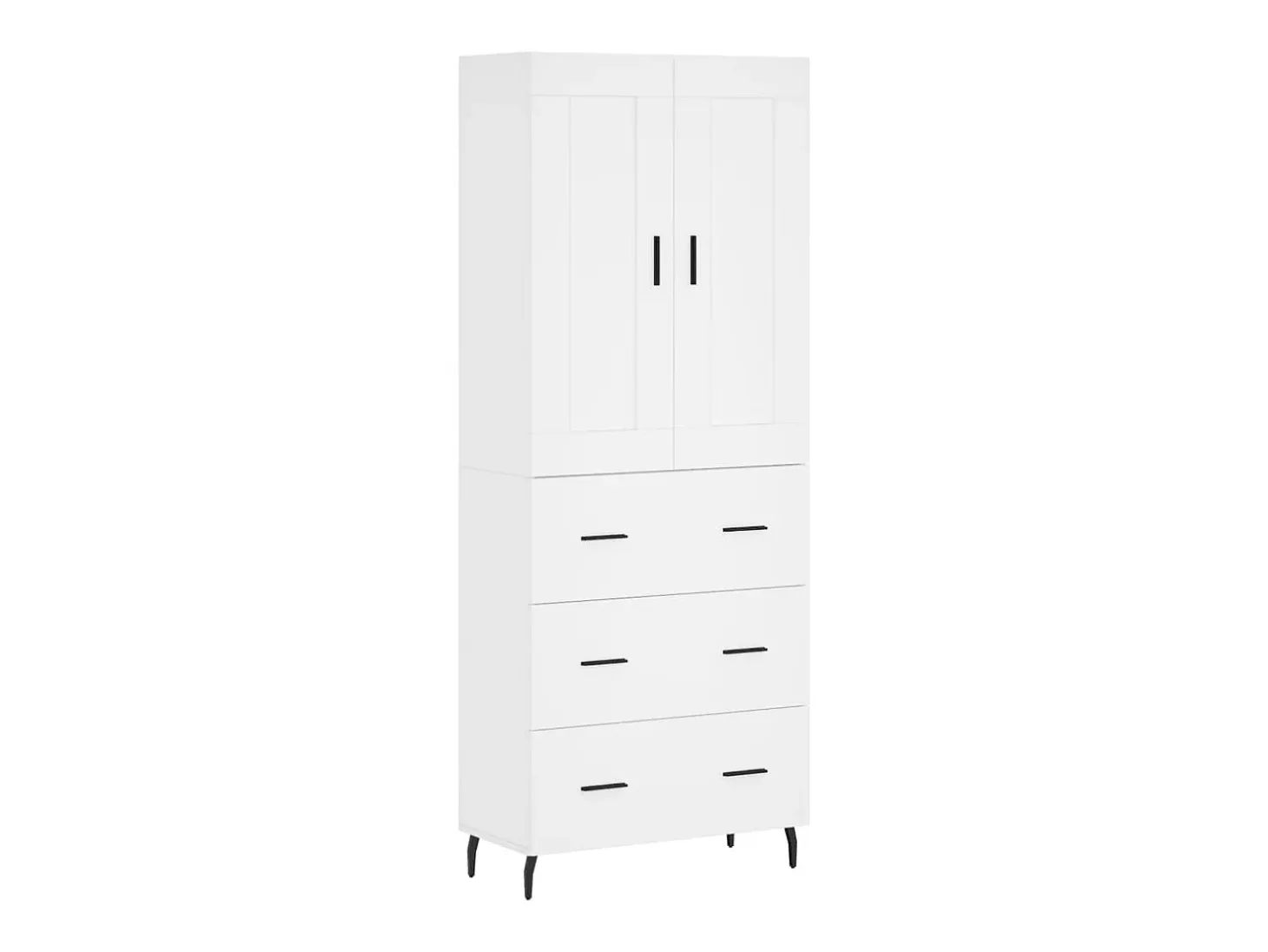 Aparador alto blanco 69,5x34x180 cm Madera contrachapada