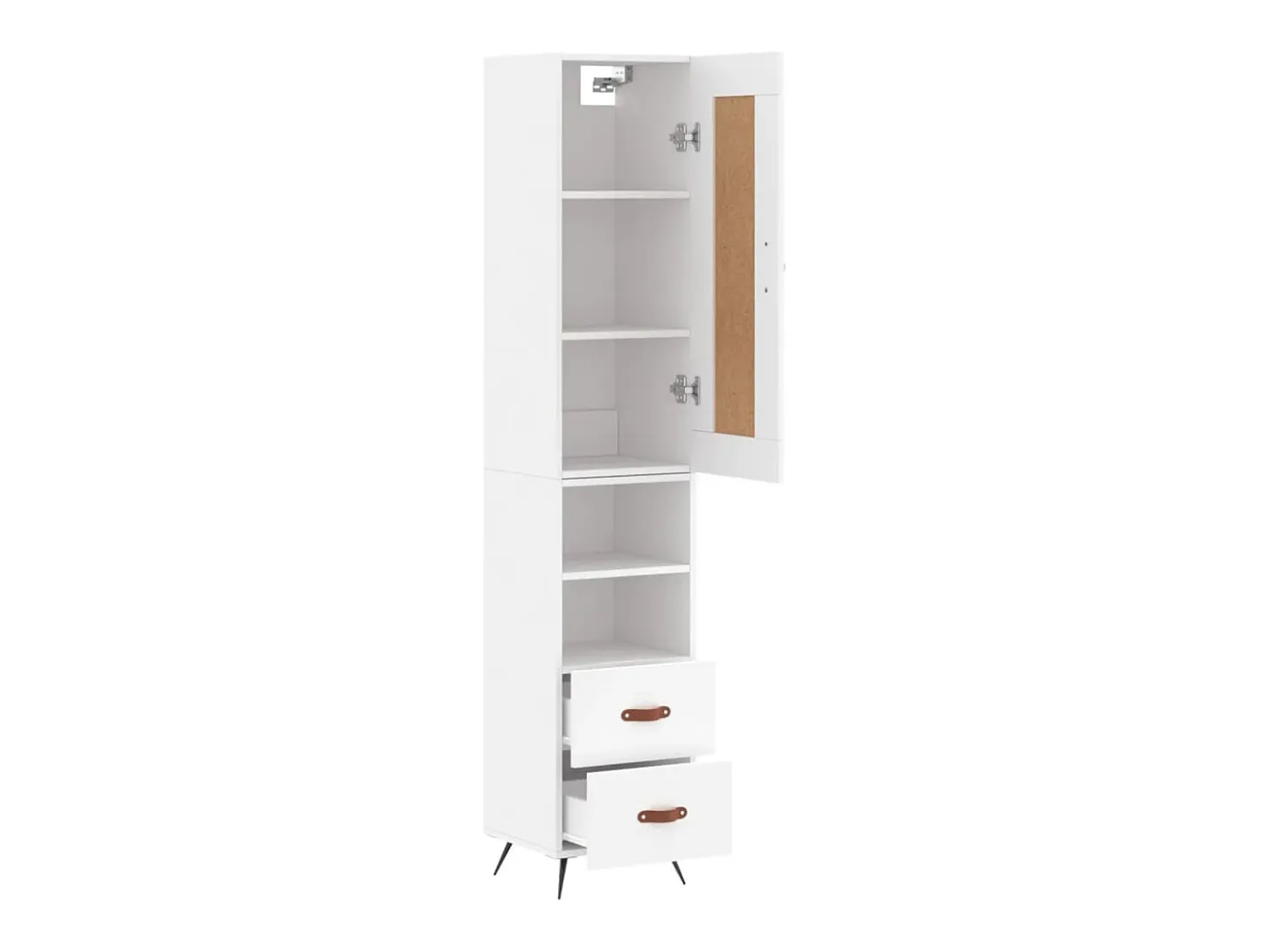 Aparador alto blanco 34,5x34x180 cm Madera contrachapada