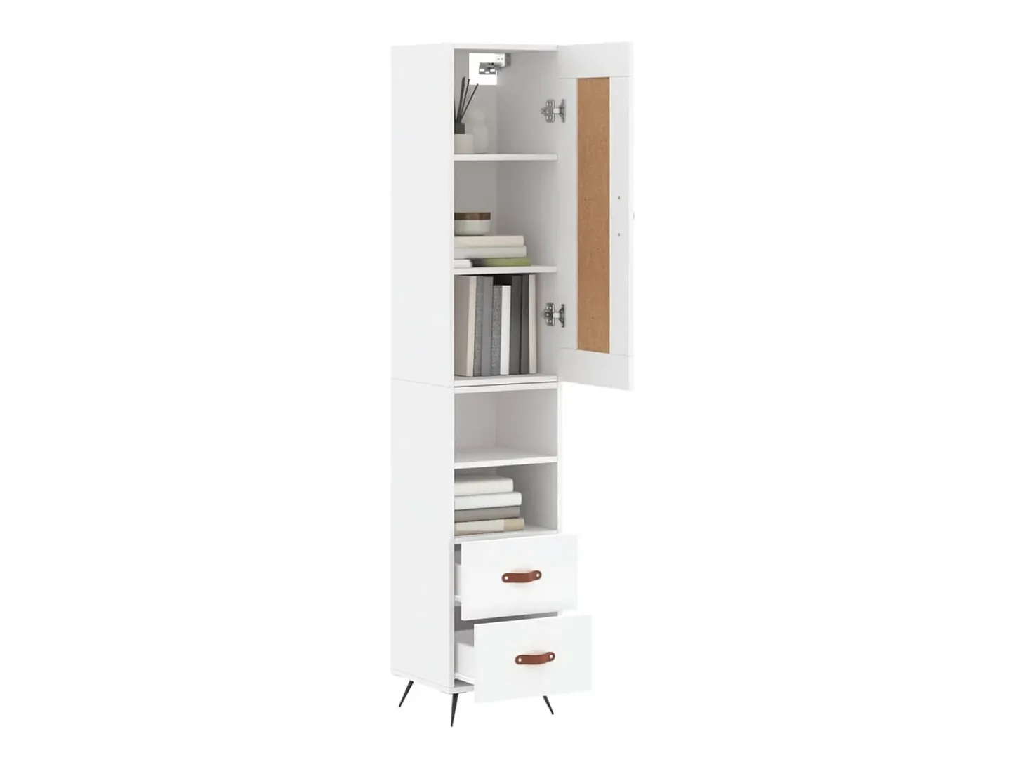 Aparador alto blanco 34,5x34x180 cm Madera contrachapada
