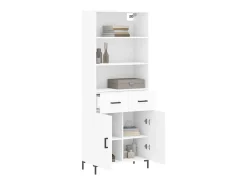 Aparador alto blanco 69,5x34x180 cm Madera contrachapada