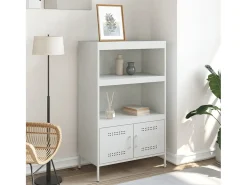 Aparador alto blanco 68x39x113 cm acero