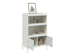 Aparador alto blanco 68x39x113 cm acero