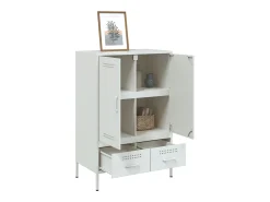 Aparador alto blanco 68x39x101,5 cm acero