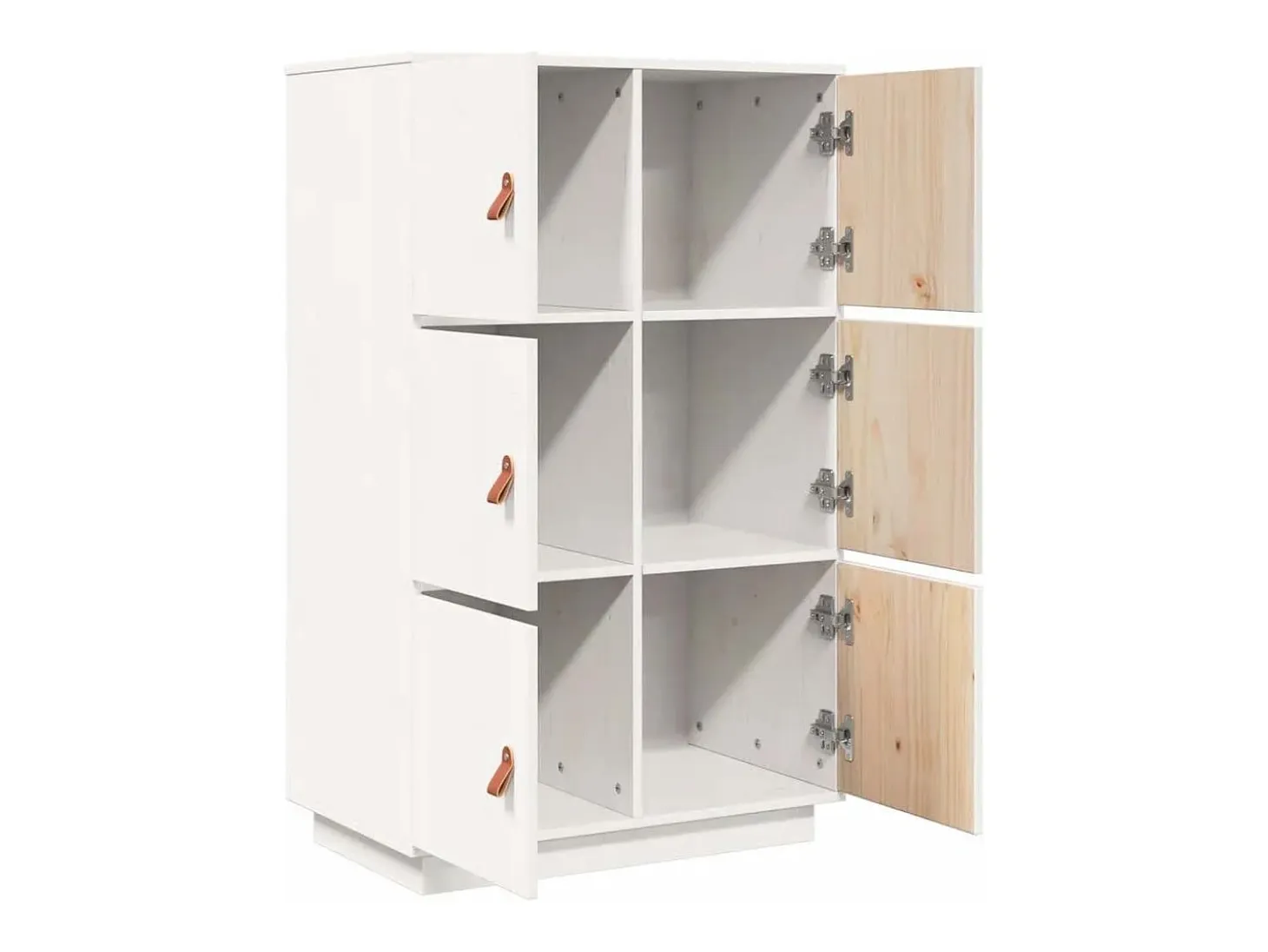Aparador alto Blanco 67x40x108,5 cm Madera maciza de pino