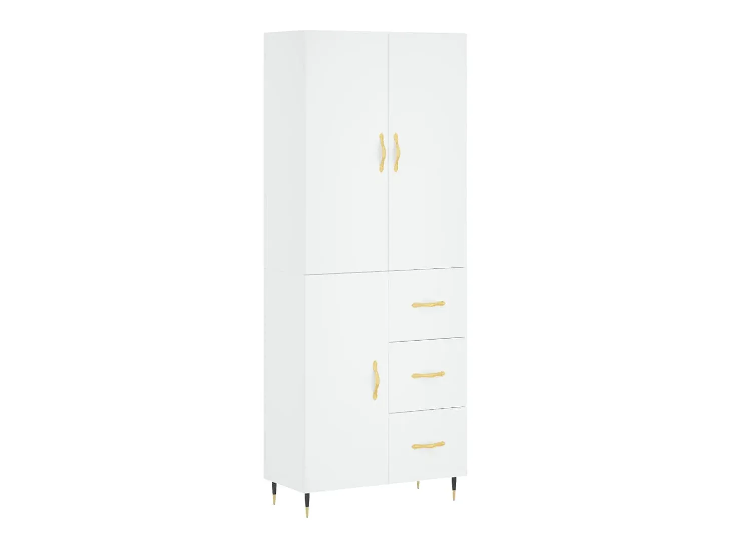 Aparador alto blanco 69,5x34x180 cm Madera contrachapada