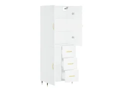 Aparador alto blanco 69,5x34x180 cm Madera contrachapada