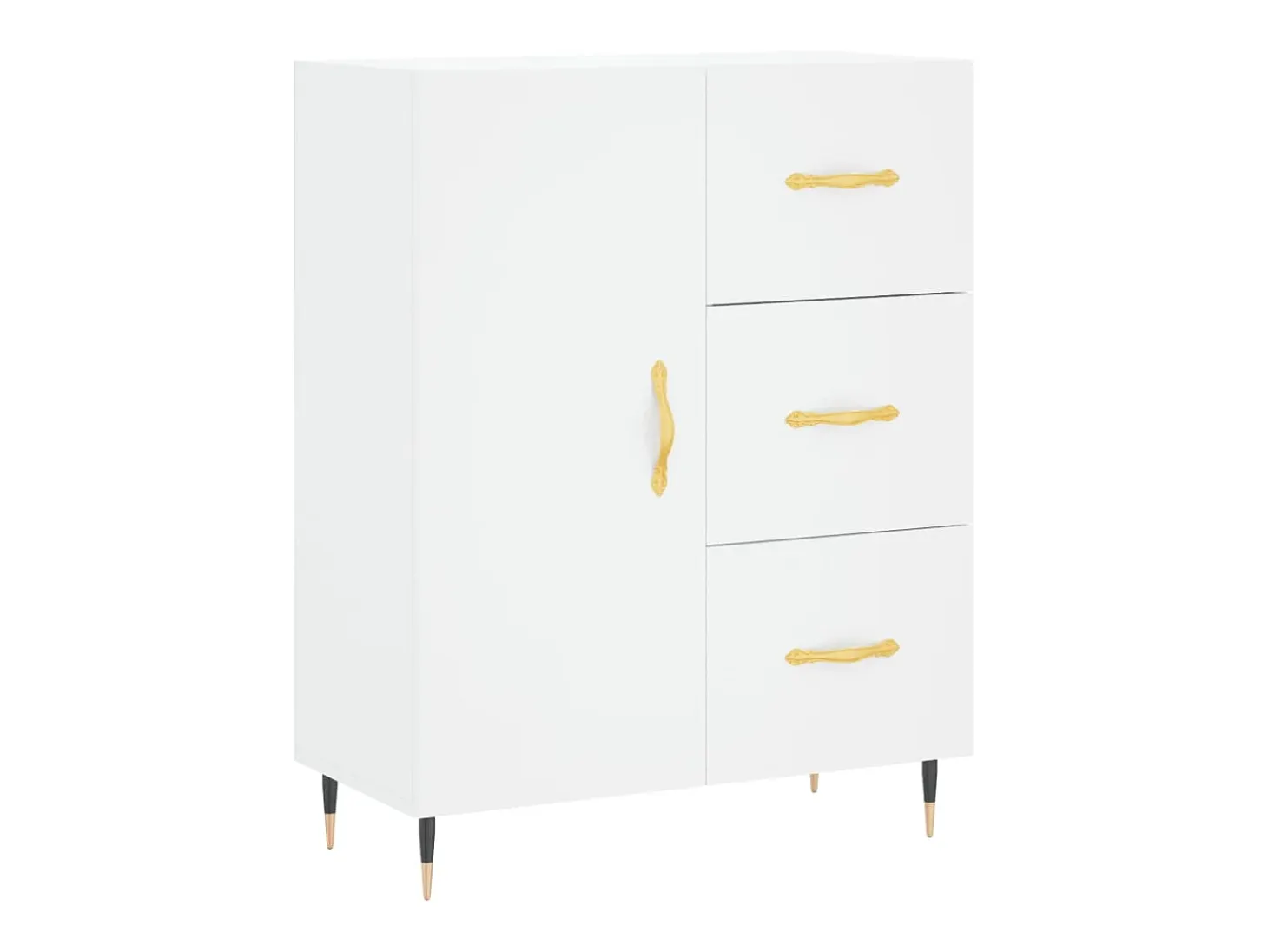 Aparador alto blanco 69,5x34x180 cm Madera contrachapada