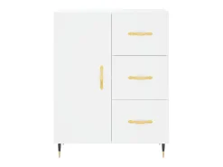 Aparador alto blanco 69,5x34x180 cm Madera contrachapada