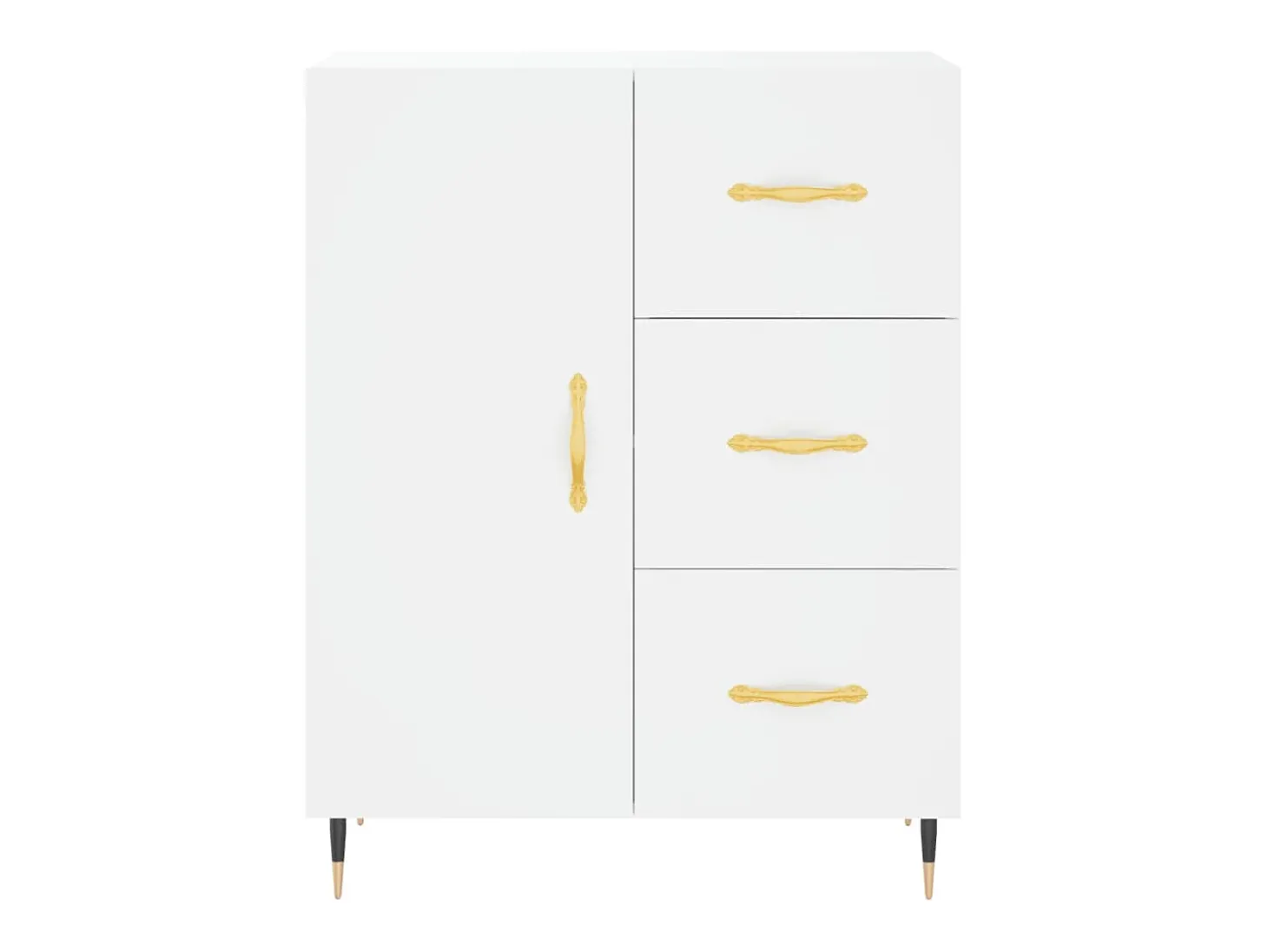 Aparador alto blanco 69,5x34x180 cm Madera contrachapada