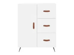 Aparador alto blanco 69,5x34x180 cm Madera contrachapada