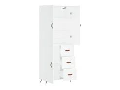 Aparador alto blanco 69,5x34x180 cm Madera contrachapada