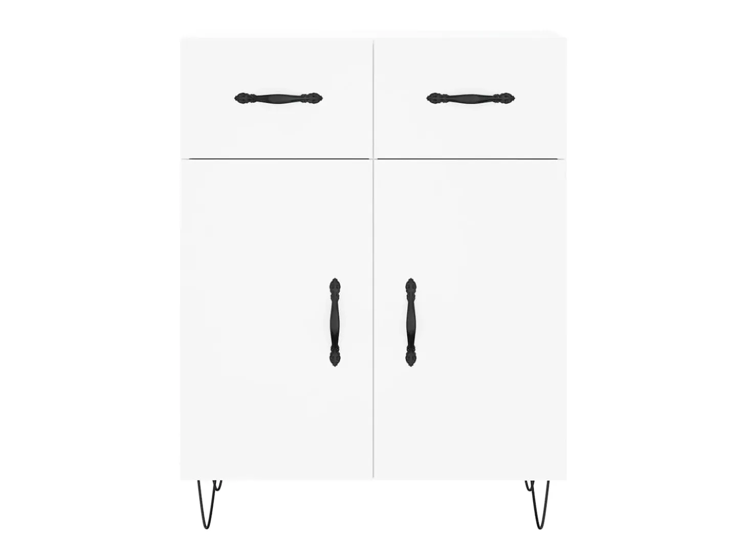 Aparador alto blanco 69,5x34x180 cm Madera contrachapada