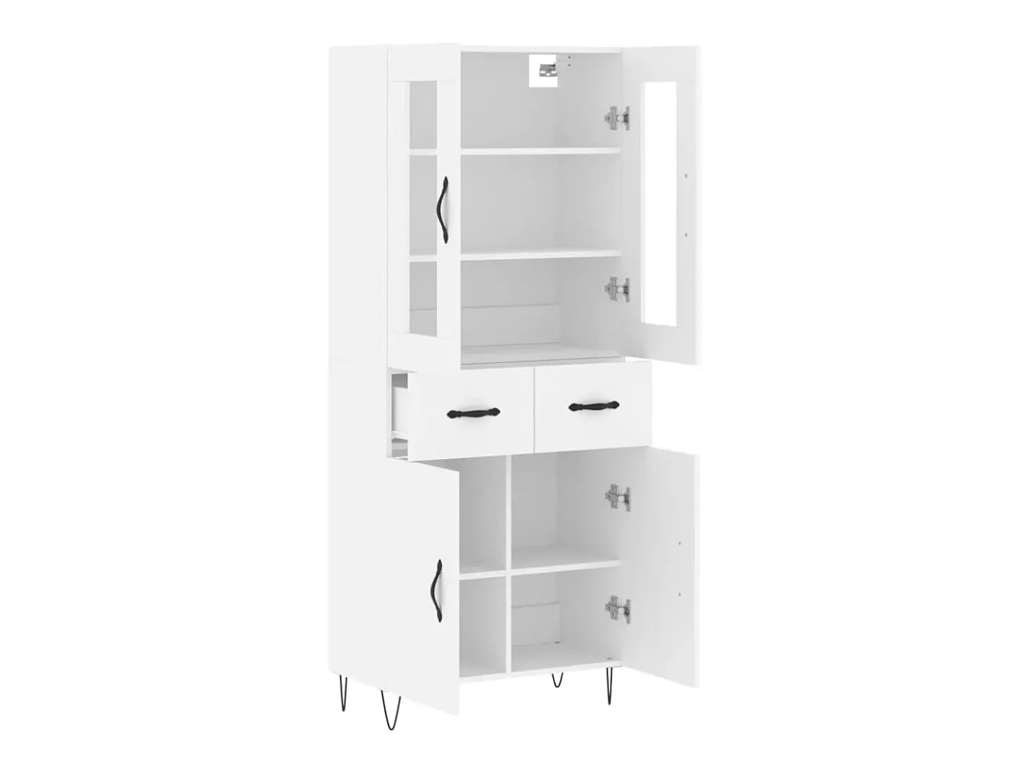 Aparador alto blanco 69,5x34x180 cm Madera contrachapada