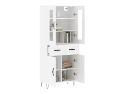 Aparador alto blanco 69,5x34x180 cm Madera contrachapada