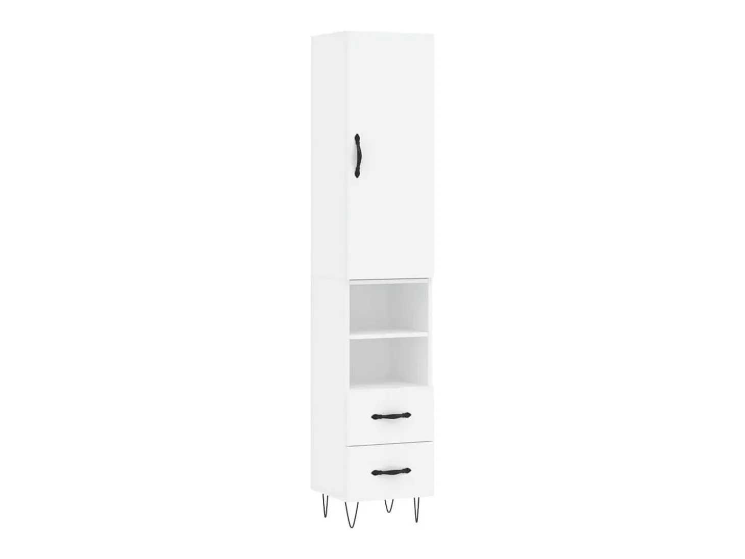 Aparador alto blanco 34,5x34x180 cm Madera contrachapada