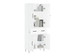 Aparador alto blanco 69,5x34x180 cm Madera contrachapada