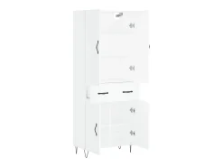 Aparador alto blanco 69,5x34x180 cm Madera contrachapada