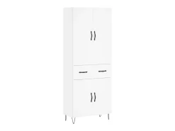 Aparador alto blanco 69,5x34x180 cm Madera contrachapada