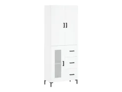 Aparador alto blanco 69,5x34x180 cm Madera contrachapada