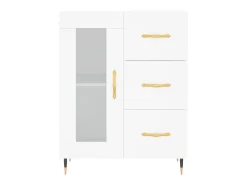 Aparador alto blanco 69,5x34x180 cm Madera contrachapada