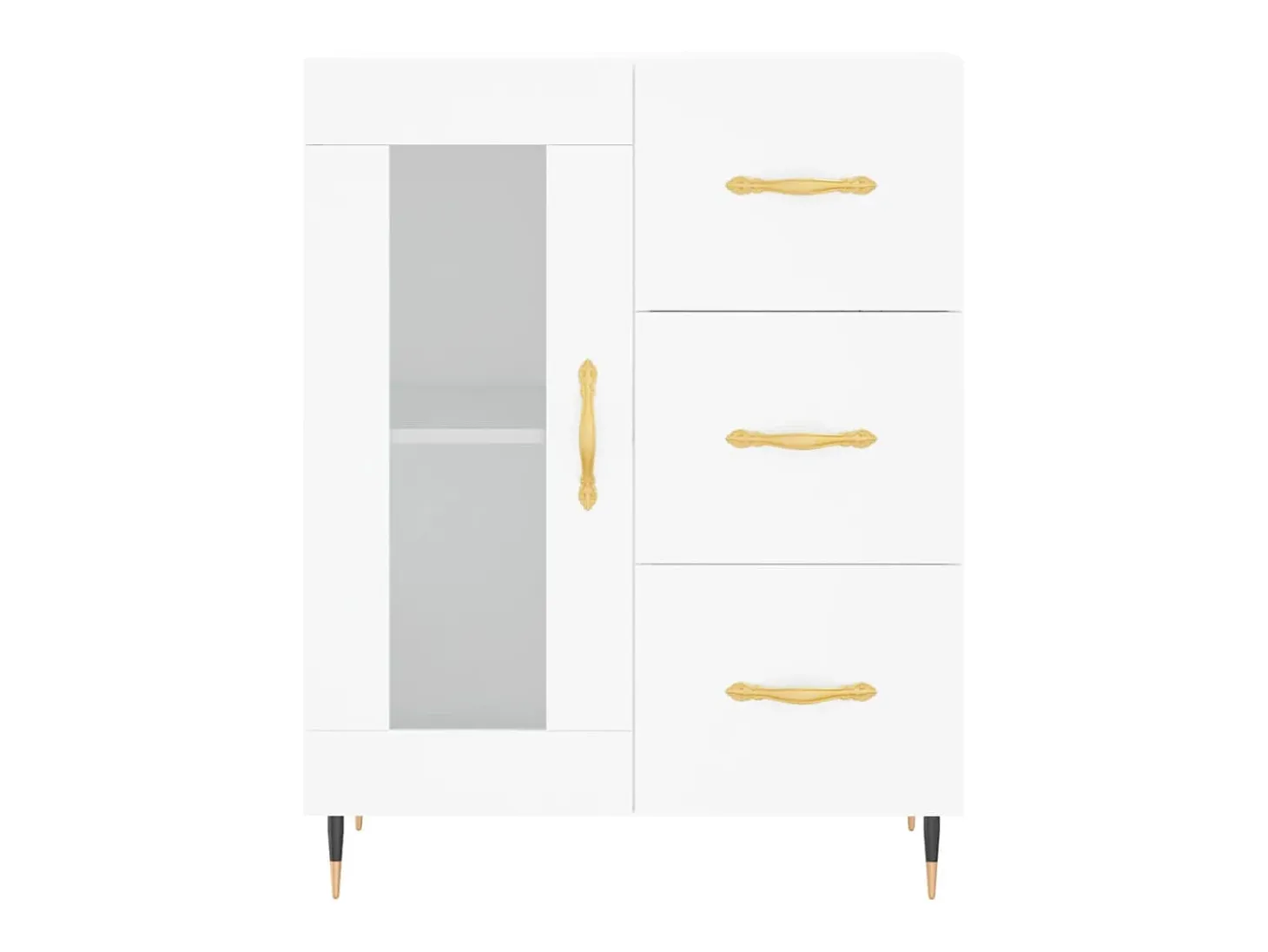 Aparador alto blanco 69,5x34x180 cm Madera contrachapada