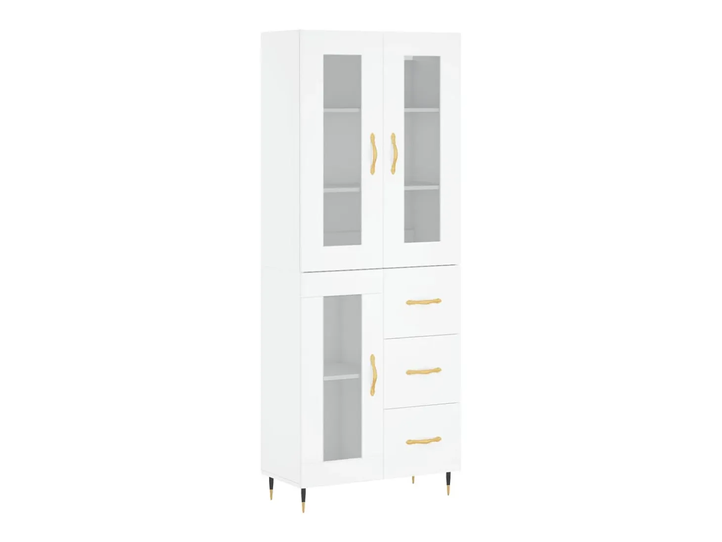 Aparador alto blanco 69,5x34x180 cm Madera contrachapada