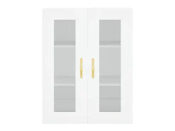 Aparador alto blanco 69,5x34x180 cm Madera contrachapada