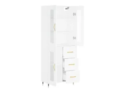 Aparador alto blanco 69,5x34x180 cm Madera contrachapada