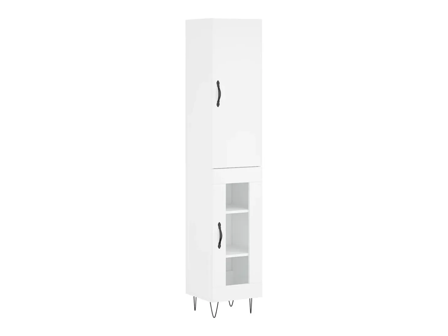 Aparador alto blanco 34,5x34x180 cm Madera contrachapada