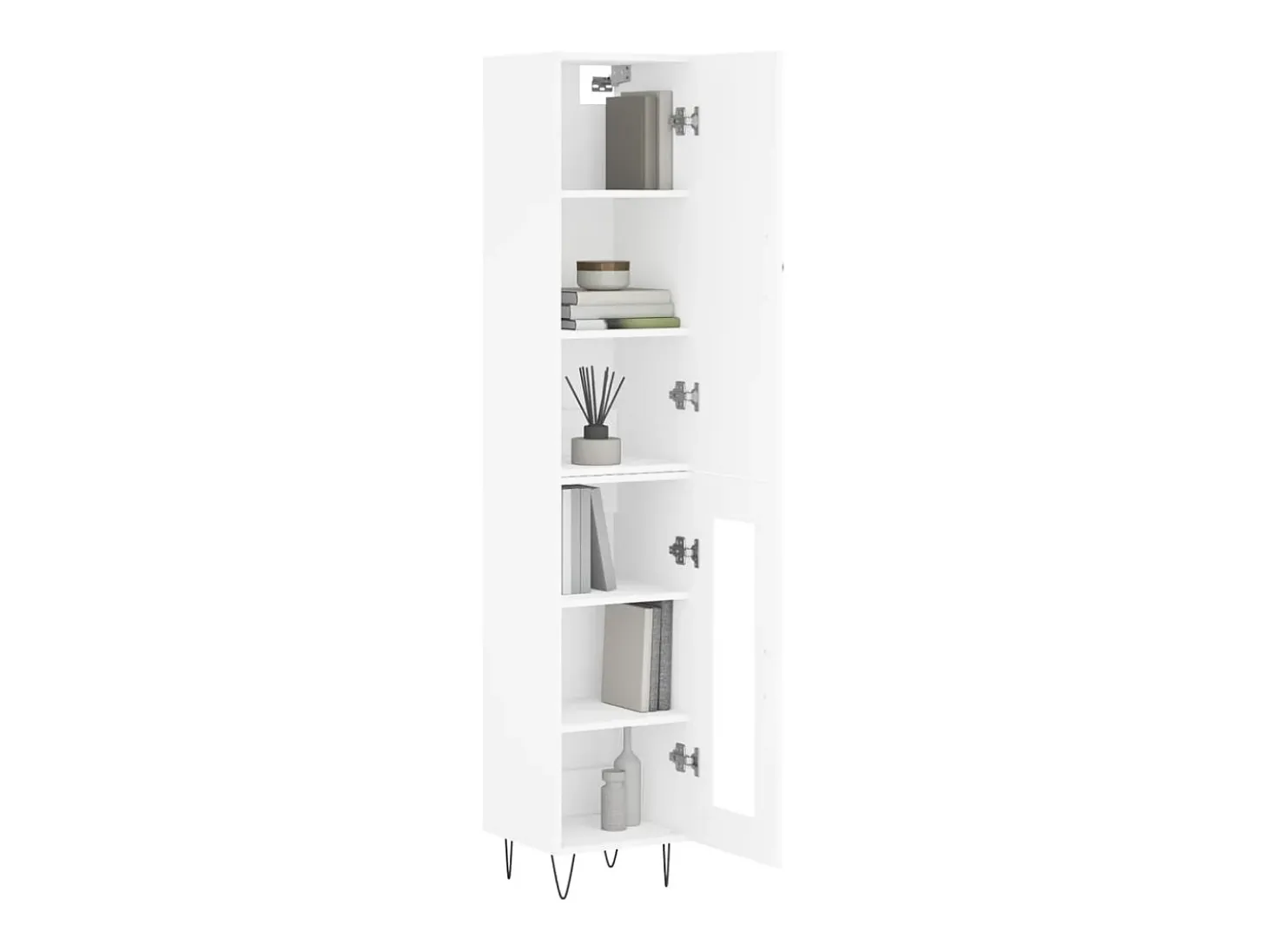 Aparador alto blanco 34,5x34x180 cm Madera contrachapada