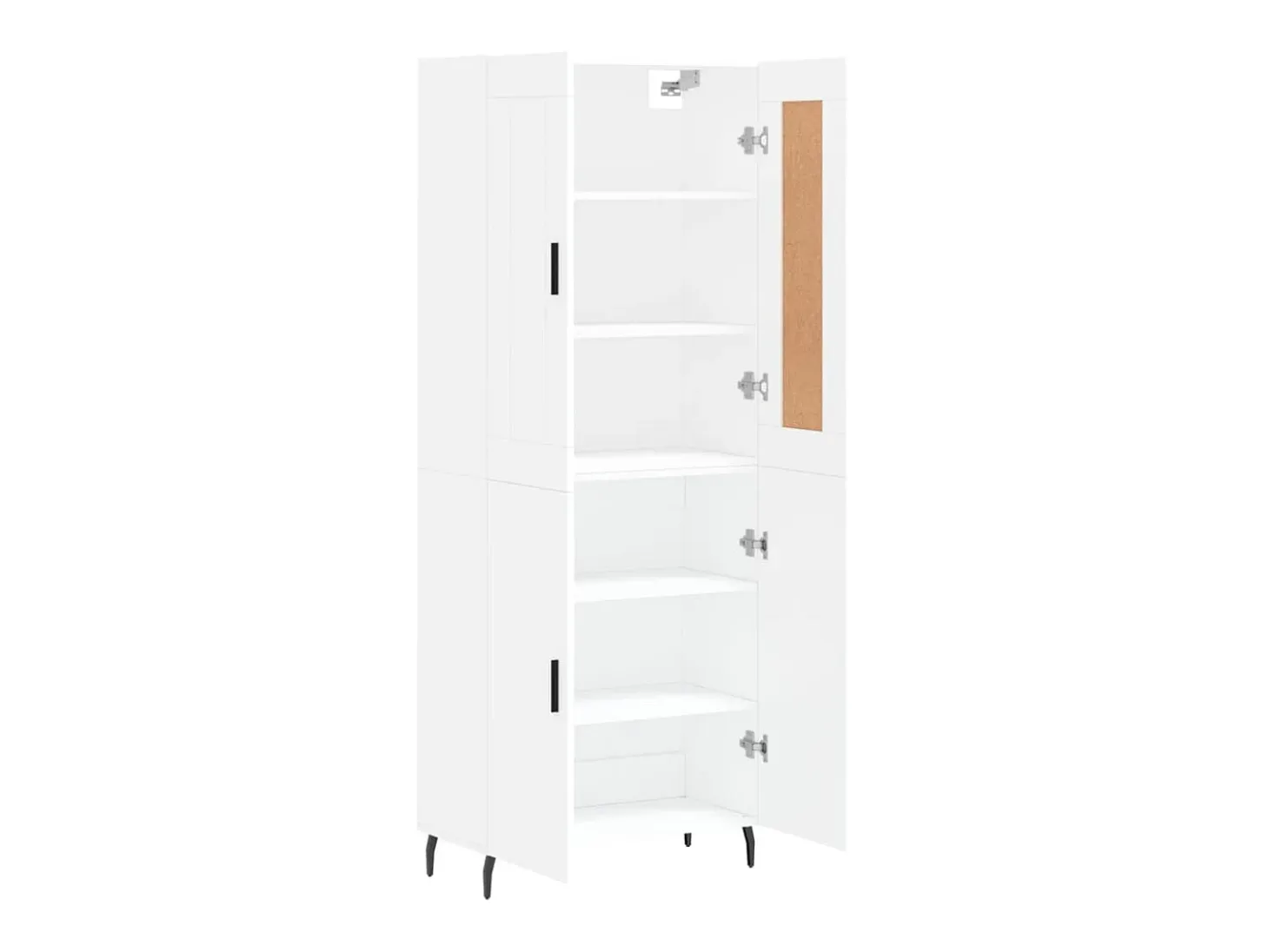 Aparador alto blanco 69,5x34x180 cm Madera contrachapada