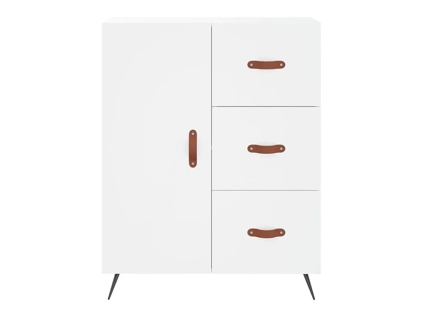 Aparador alto blanco 69,5x34x180 cm Madera contrachapada