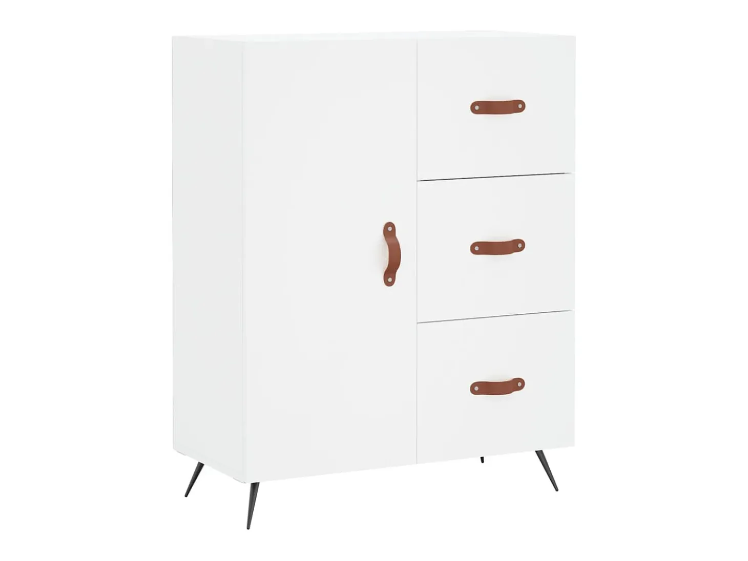 Aparador alto blanco 69,5x34x180 cm Madera contrachapada