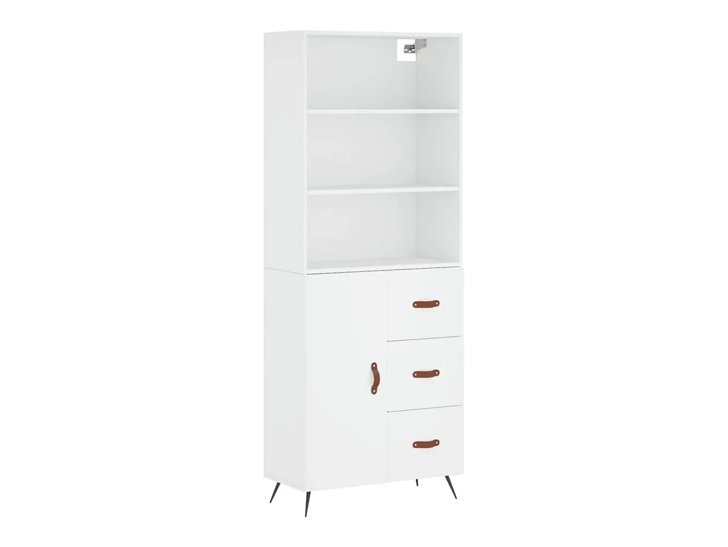 Aparador alto blanco 69,5x34x180 cm Madera contrachapada