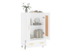 Aparador alto blanco 69,5x31x115 cm madera contrachapada