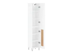 Aparador alto blanco 34,5x34x180 cm Madera contrachapada