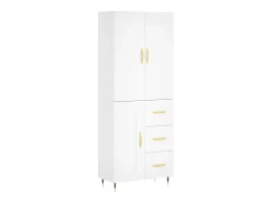 Aparador alto blanco 69,5x34x180 cm Madera contrachapada
